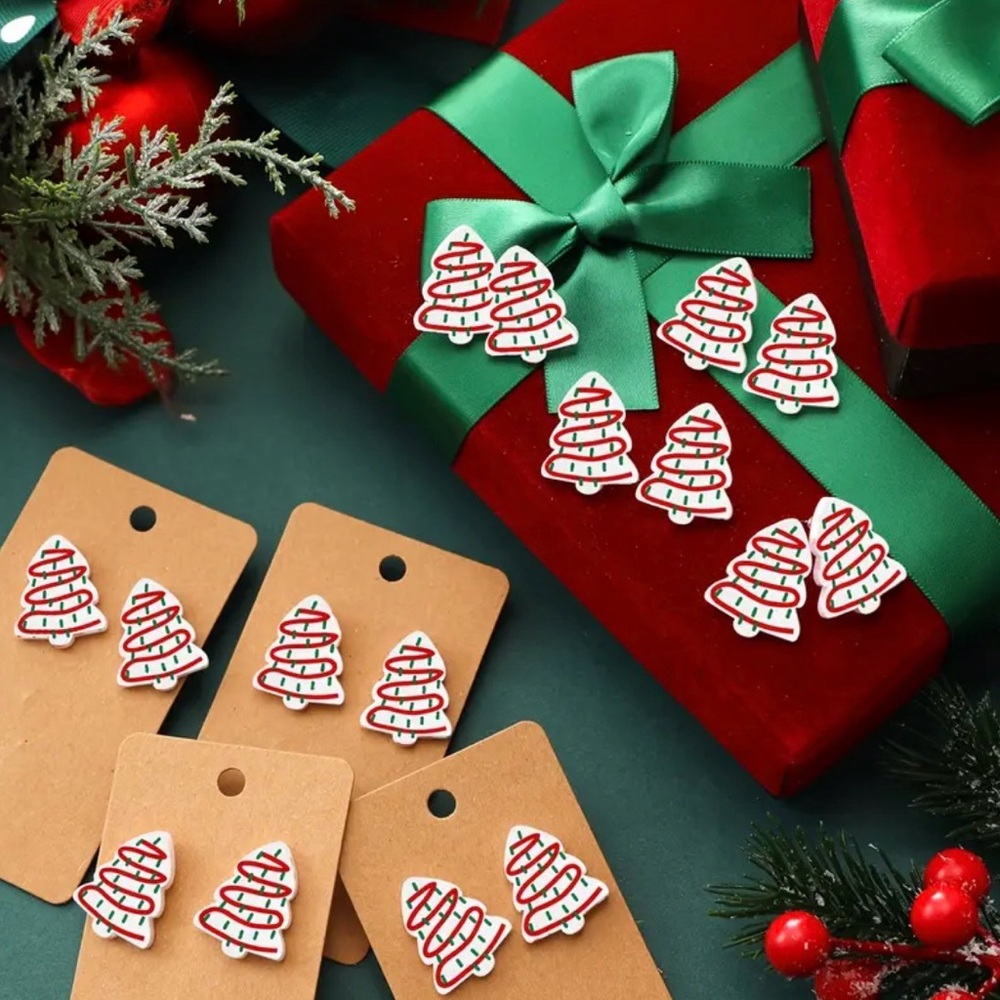 Festive Little Debbie Christmas Tree Earrings